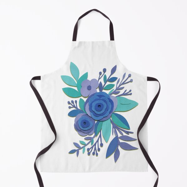 Item preview, Blue Paper-Cut Floral Watercolor designed and sold by Pacika.