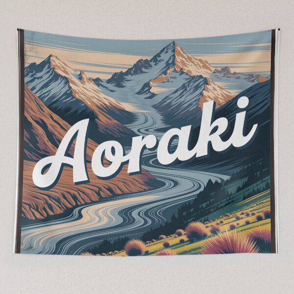 Artikelvorschau, Aoraki, Neuseeland: Klassisches Reiseposter entworfen und verkauft von LSVart.