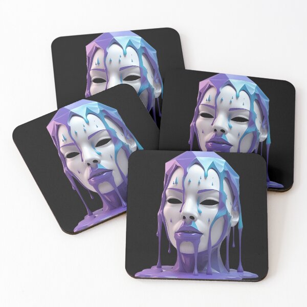 Item preview, Low-poly mask dripping with digital ink 5 designed and sold by Neon G.
