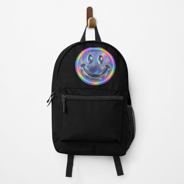Item preview, Chrome Rainbow Smiley – Holographic Neon Aesthetic Art designed and sold by Psycho-Crazy.