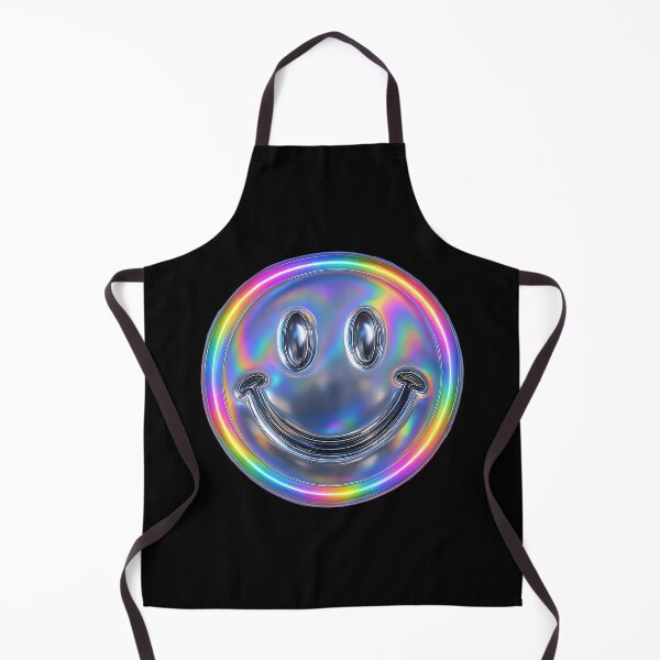 Item preview, Chrome Rainbow Smiley – Holographic Neon Aesthetic Art designed and sold by Psycho-Crazy.