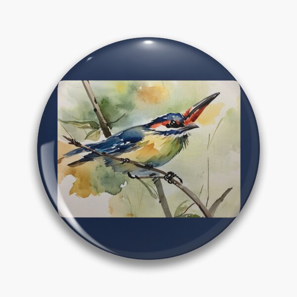 Item preview, Kingfisher bird（watercolour + AI） designed and sold by artsmeow.