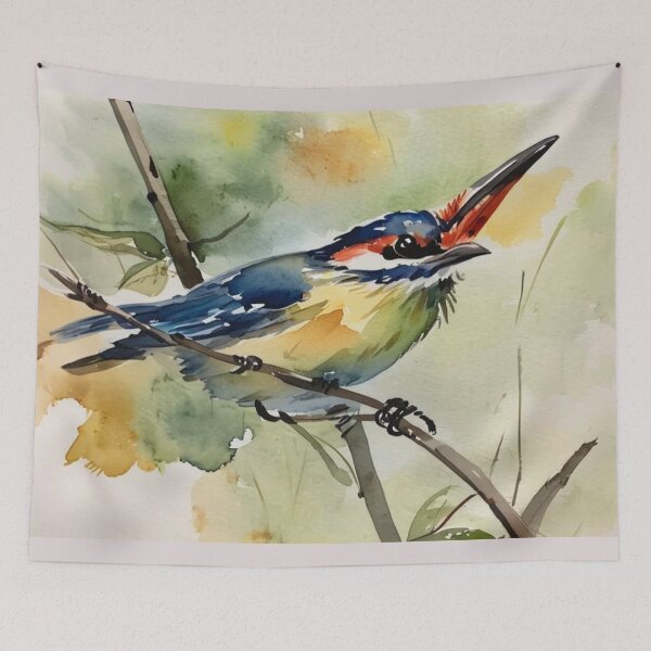 Item preview, Kingfisher bird（watercolour + AI） designed and sold by artsmeow.