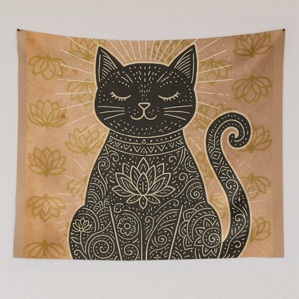 Item preview, Sacred Cat Pink & GoldSacred Cat in Rose & Gold designed and sold by 	aluzia.design.