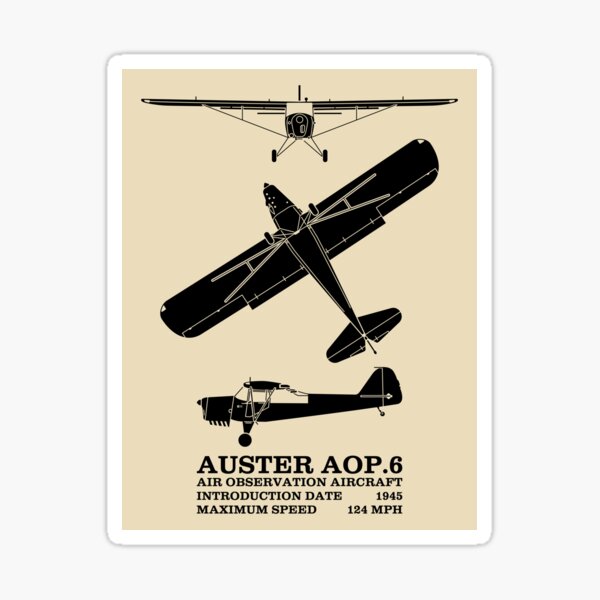 Item preview, Auster AOP.6 British WW2 Plane Silhouettes Infographic designed and sold by MilitaryMart.