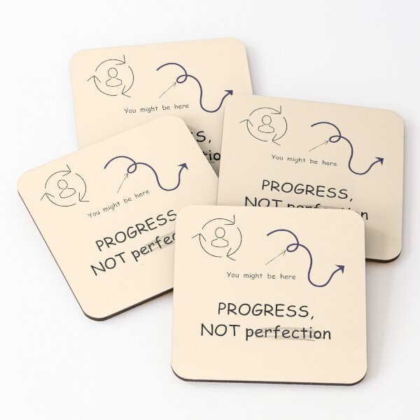 Item preview, "Progress Over Perfection – Motivational Growth Mindset Design" designed and sold by Shadme.