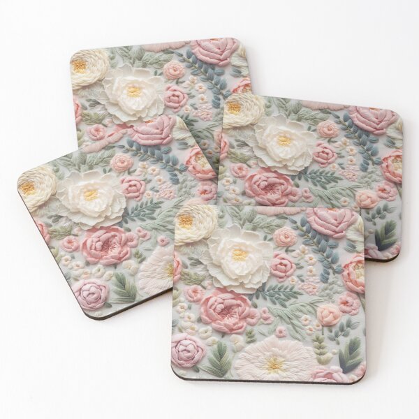 Item preview, Pastel Embroidery Floral Elegance designed and sold by HasHs.