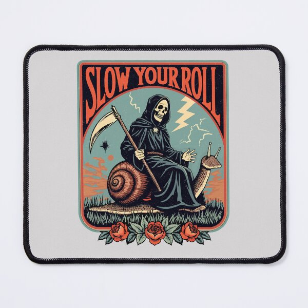 Item preview, Slow Your Roll Grim Reaper Snail Design designed and sold by Vintagenaut Co..