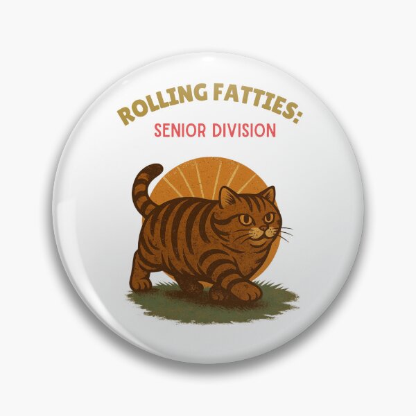 Item preview, Rollin'.Fatties: Senior Division - Funny Fat Cat Tee with Retro Sunset | Fat & Fabulous Humor designed and sold by Cree8if.