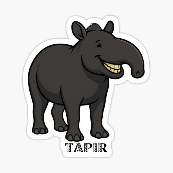 Vista previa del artículo con la obra «Sonrisa de tapir: rara y adorable», diseñado y vendido por furrydrool.