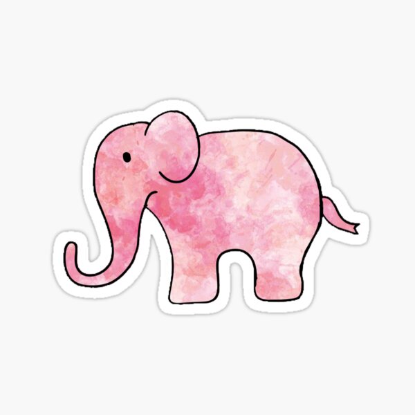 "Pink Marble Elephant" Sticker by sticker8girl Redbubble
