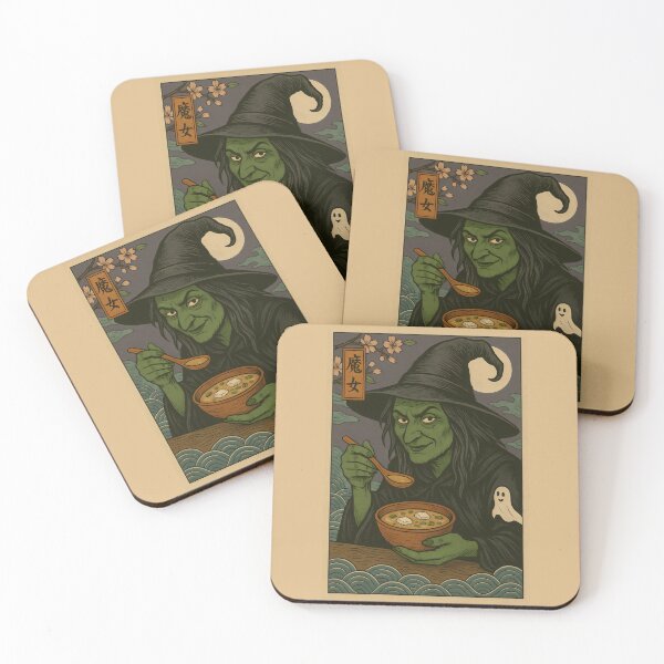 Item preview, Witch Eating Miso Soup in Japanese Halloween Art designed and sold by Stickteez.