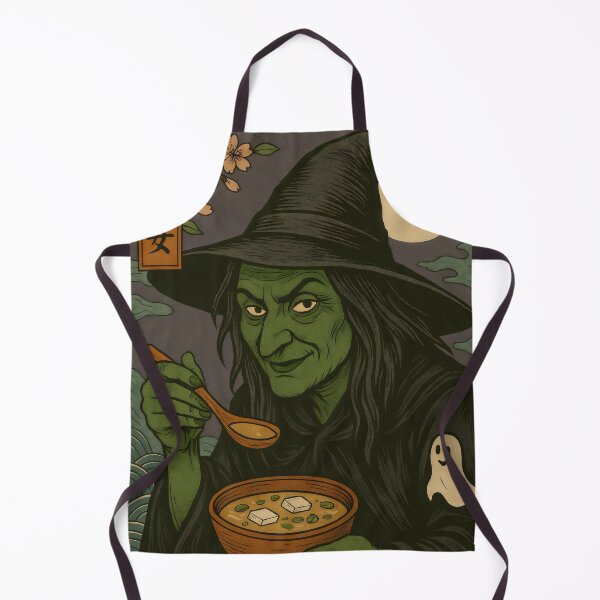 Item preview, Witch Eating Miso Soup in Japanese Halloween Art designed and sold by Stickteez.