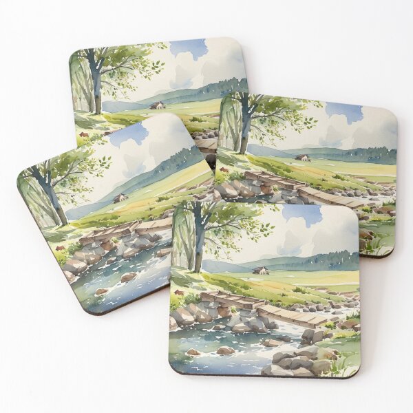 Item preview, Clapper bridge over the Avon2（watercolour + AI） designed and sold by artsmeow.