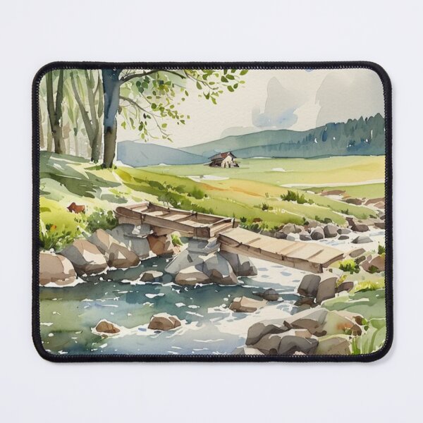 Item preview, Clapper bridge over the Avon2(watercolour + AI) designed and sold by artsmeow.