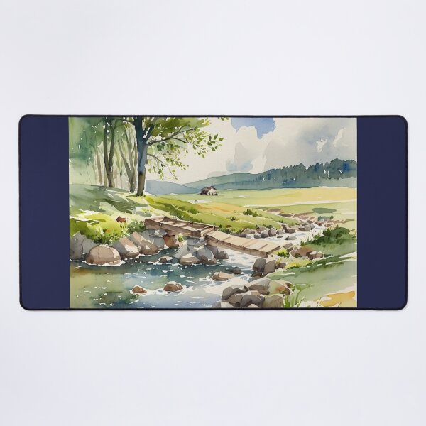 Item preview, Clapper bridge over the Avon2（watercolour + AI） designed and sold by artsmeow.