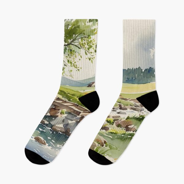 Item preview, Clapper bridge over the Avon2（watercolour + AI） designed and sold by artsmeow.