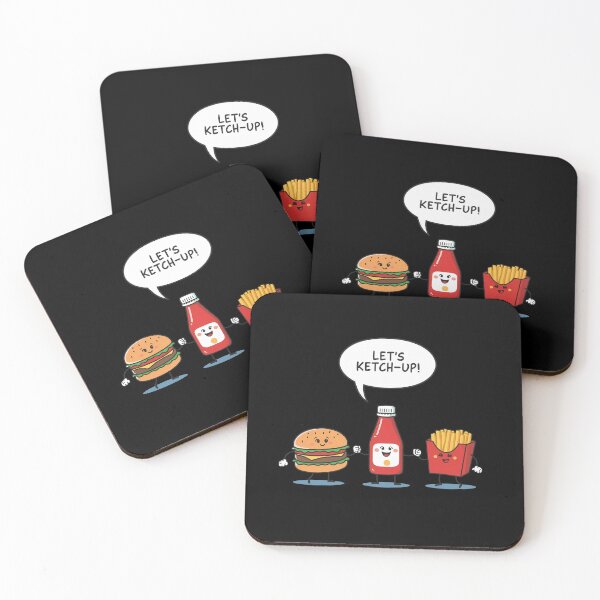 Item preview, Let’s Ketch-Up – Funny Ketchup Burger Fries Cartoon designed and sold by Haji  Kamora.