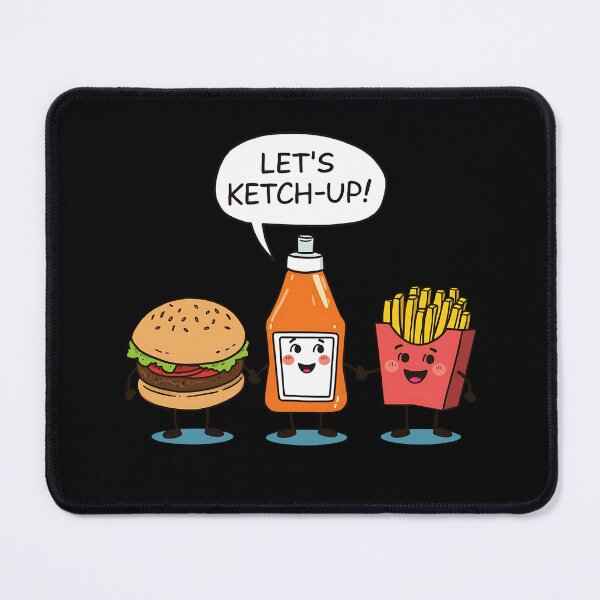 Item preview, Let’s Ketch-Up – Funny Ketchup Burger Fries Cartoon designed and sold by Haji  Kamora.