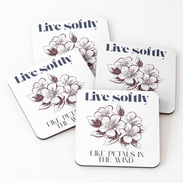 Item preview, Live Softly Like Petals in the Wind – Sakura Floral Quote designed and sold by Mix Mood.