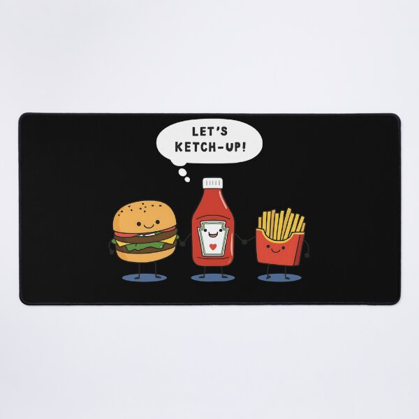 Item preview, Let’s Ketch-Up – Funny Ketchup Burger Fries Cartoon designed and sold by Haji Kamora.