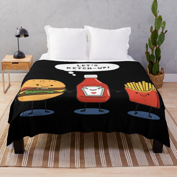 Item preview, Let’s Ketch-Up – Funny Ketchup Burger Fries Cartoon designed and sold by Haji  Kamora.
