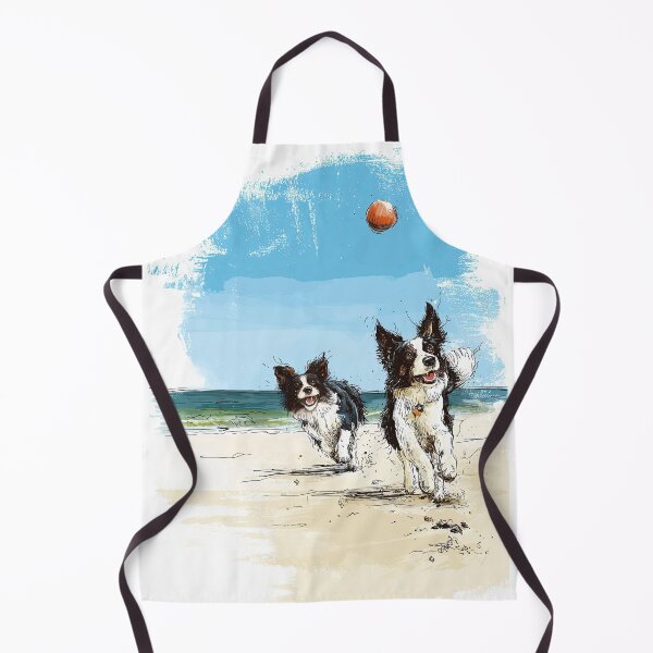 Item preview, Border Collies Chasing a Ball on the Beach designed and sold by newnomads-art.