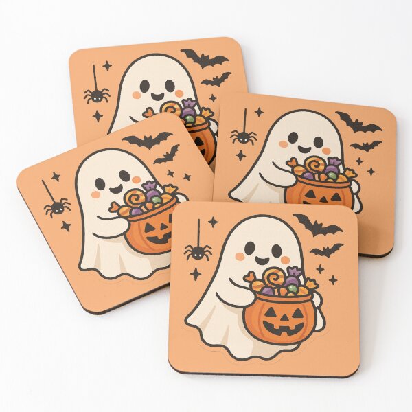 Item preview, Funny Halloween Ghost with Candy Bucket Sticker designed and sold by Nara8.