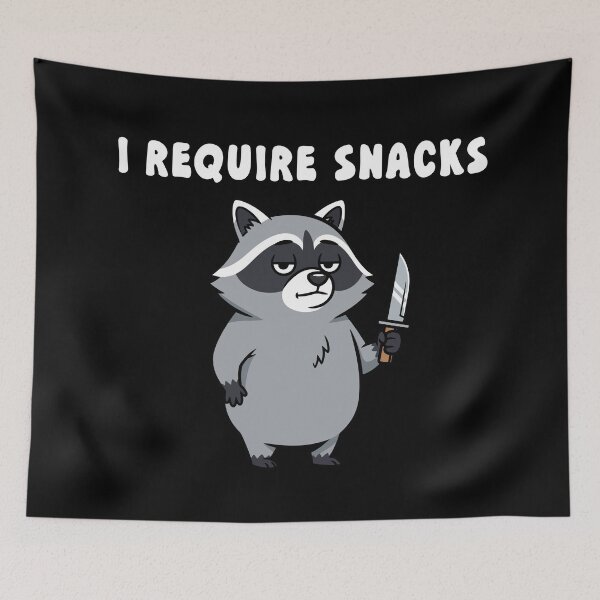 Item preview, Funny Raccoon I Require Snacks designed and sold by khallidaart.