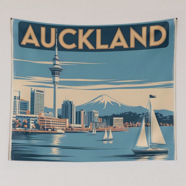Item preview, Auckland: Classic style Travel Poster Charm designed and sold by LSVart.