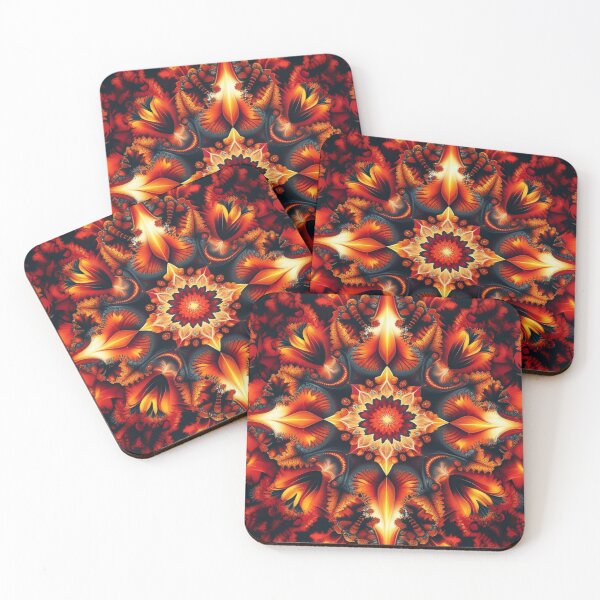 Item preview, Glowing Autumn Flame Fractal Mandala designed and sold by Harmonic_Layers.