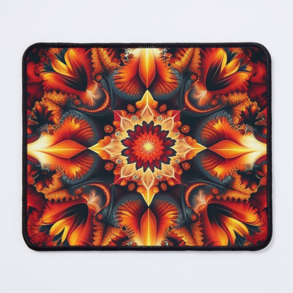 Item preview, Glowing Autumn Flame Fractal Mandala designed and sold by Harmonic_Layers.