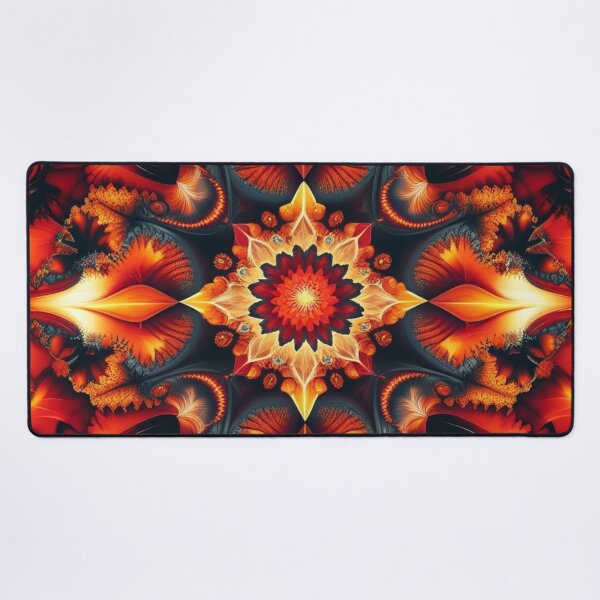 Item preview, Glowing Autumn Flame Fractal Mandala designed and sold by Harmonic_Layers.