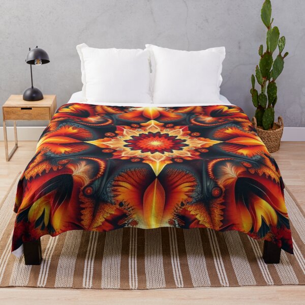Item preview, Glowing Autumn Flame Fractal Mandala designed and sold by Harmonic_Layers.