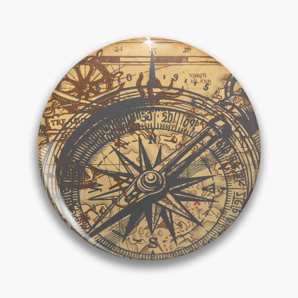 Item preview, Vintage Compass Map – Pirate Treasure Adventure designed and sold by JakubOnDemand.