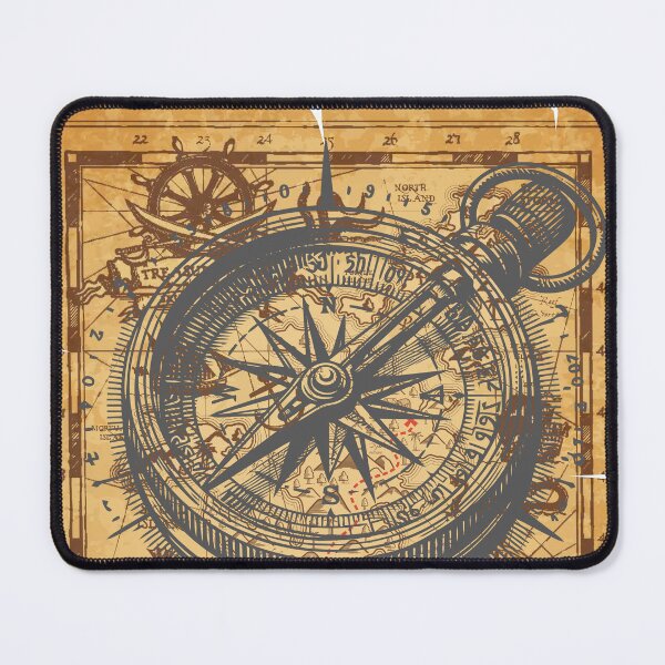 Item preview, Vintage Compass Map – Pirate Treasure Adventure designed and sold by JakubOnDemand.