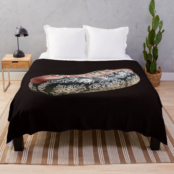 Item preview, Black hotdog bun with floral patterns designed and sold by Brendon987.