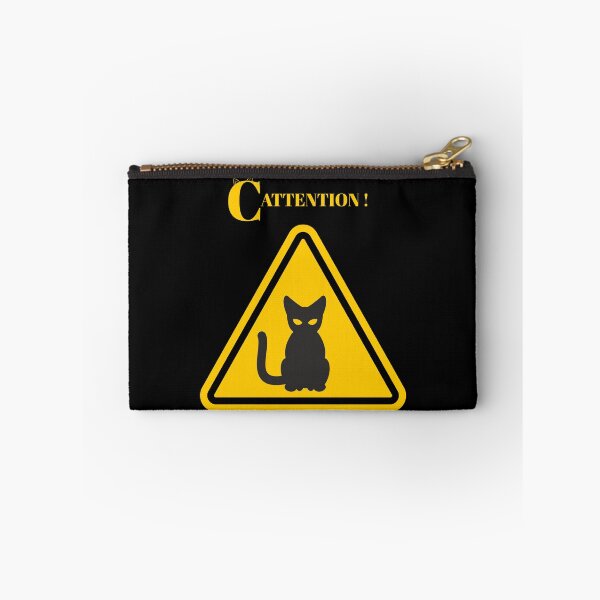 Item preview, CATTENTION Warning Sign Cat Design – Funny Angry Cat Graphic for Cat Lovers designed and sold by SmyrnaArtGalery.