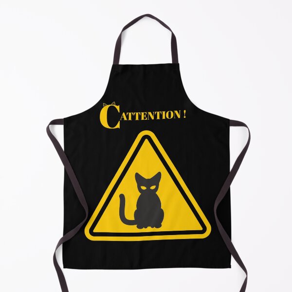 Item preview, CATTENTION Warning Sign Cat Design – Funny Angry Cat Graphic for Cat Lovers designed and sold by SmyrnaArtGalery.