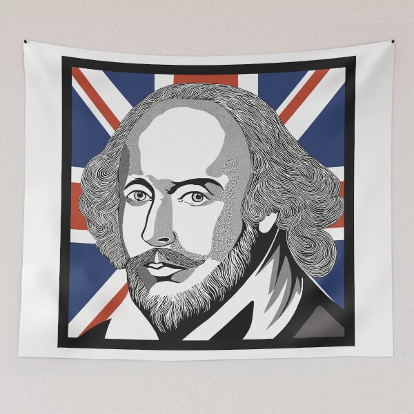 Item preview, Shakespeare’s head on Union Jack flag designed and sold by KateVanFloofno1.
