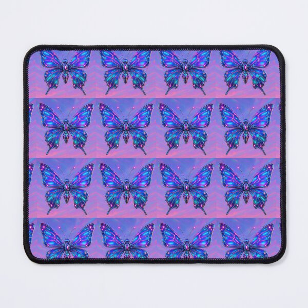 Item preview, Cyber Butterfly in Neon Chrome – Futuristic Wings in a Pastel Dreamscape designed and sold by Psycho-Crazy.