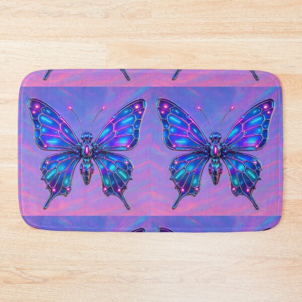 Item preview, Cyber Butterfly in Neon Chrome – Futuristic Wings in a Pastel Dreamscape designed and sold by Psycho-Crazy.