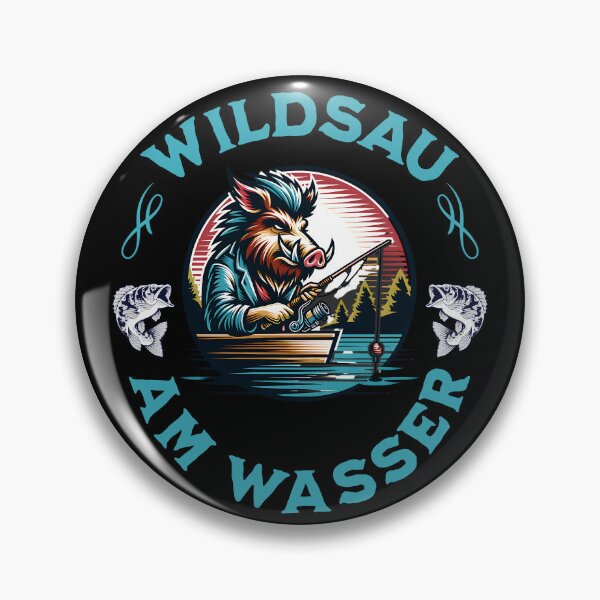 Artikelvorschau, Wildsau am Wasser lustiges Angler Design  entworfen und verkauft von ReneMM.