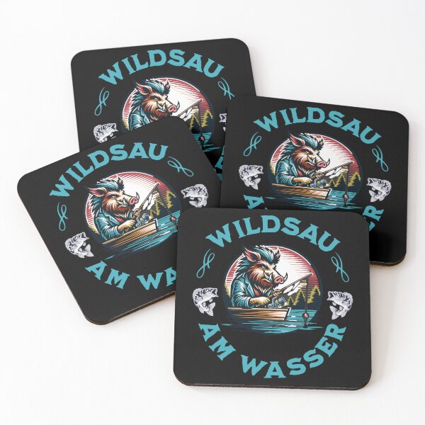 Artikelvorschau, Wildsau am Wasser lustiges Angler Design entworfen und verkauft von ReneMM.