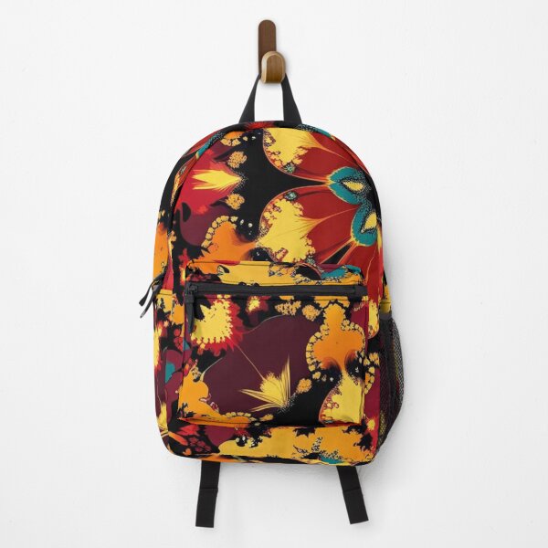 Item preview, Fiery Autumn Fractal Mandala with Crimson Petals and Teal Highlights designed and sold by Harmonic_Layers.