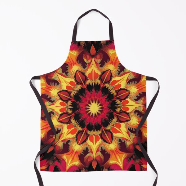 Item preview, Bold Autumn Fractal Mandala with Fiery Petals and Teal Accents designed and sold by Harmonic_Layers.