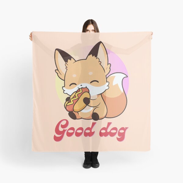 Item preview, Kawaii Fox Enjoying a Cozy Hot Dog designed and sold by buglevel.