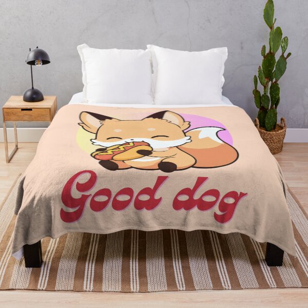 Item preview, Kawaii Fox Enjoying a Cozy Hot Dog designed and sold by buglevel.