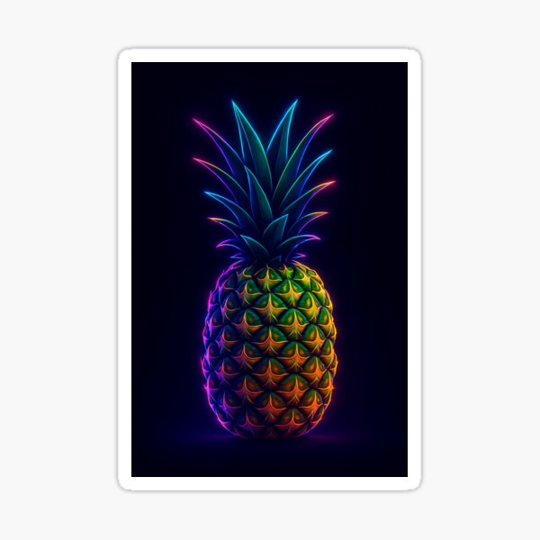 Item preview, Neon Pineapple Glow – Futuristic Fruit Illustration designed and sold by Pacika.