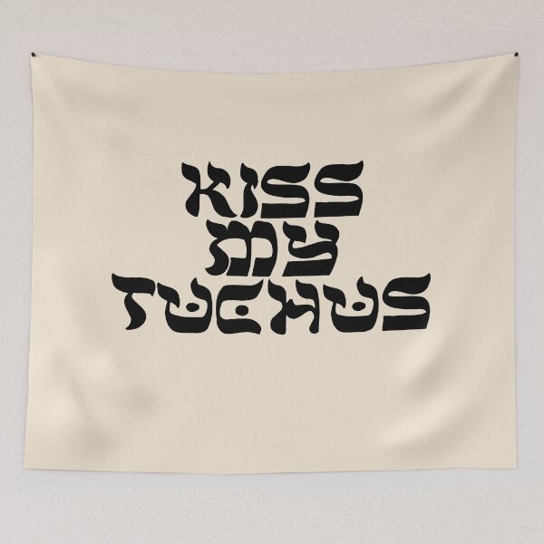 Item preview, kiss my tuchus Hebrew black font designed and sold by jessicaleah15.